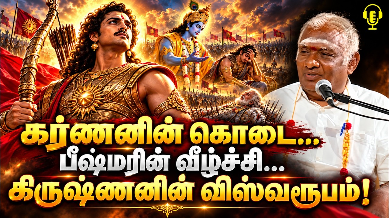 கர்ணனின் கொடை&hellip; பீஷ்மரின் வீழ்ச்சி&hellip; கிருஷ்ணனின் விஸ்வரூபம்! - Best Tamil Speech Mahabharatham Karnan