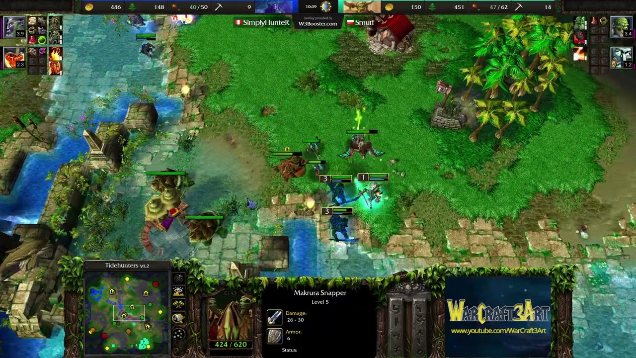 Hunter(NE) vs Smurf(ORC) - Warcraft 3 Classic - RN8908