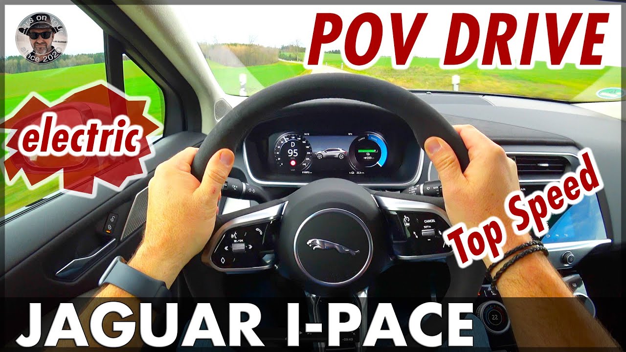 NEW JAGUAR I-PACE 294 kW (400 hp ) POV DRIVE Test Top Speed 200 km/h On-Board German Autobahn