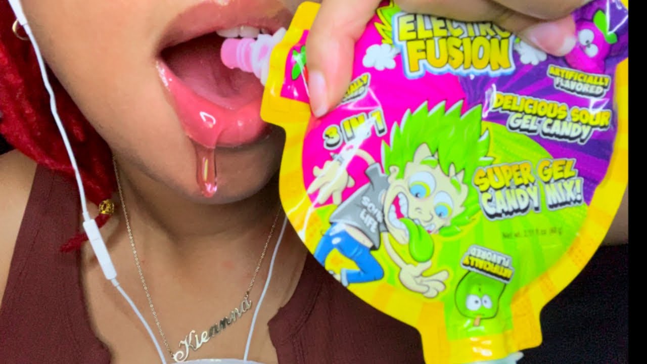 ASMR | Eating Candy | Black Krabby Patty 🍔 Sour Gel Candy,  Planet Gummi