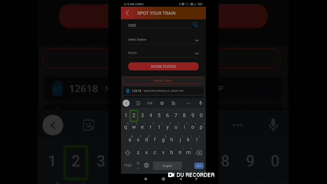 Very accessible and useful application for blind user check live train status NTES vith TalkBack