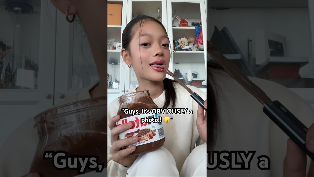 Photo or video?! Comment NUTELLA if you fell for it!! 🍫😝👀 #shorts #viral #fyp #youtubeshorts