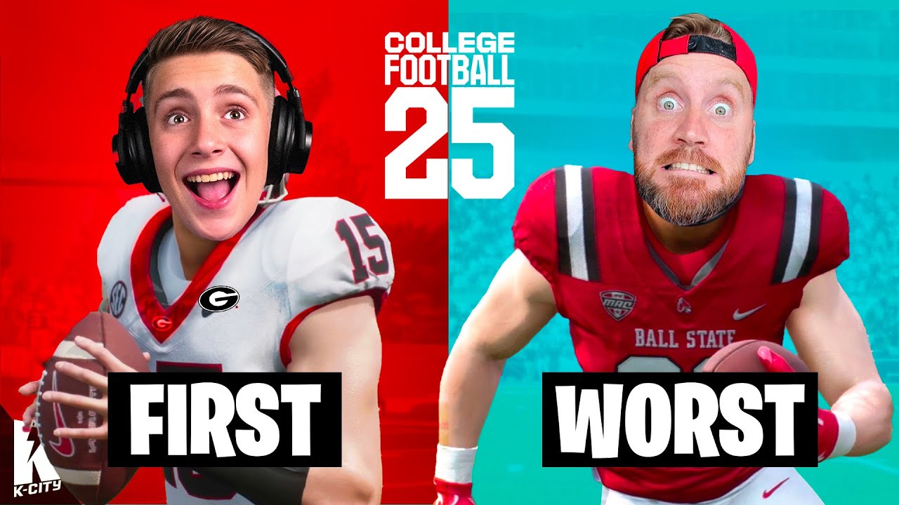 Худший рейтинг против первого рейтинга в EA College Football 25