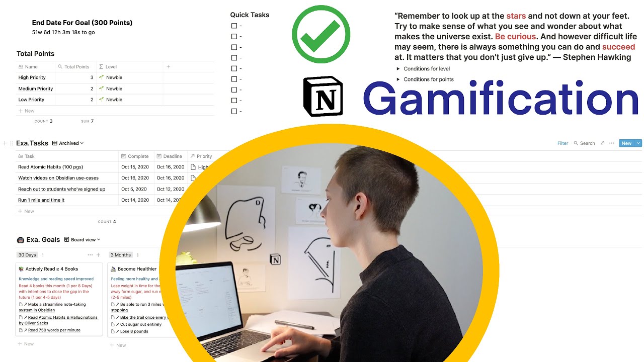Notion Build With Me: Tasks Dashboard (Gamification)