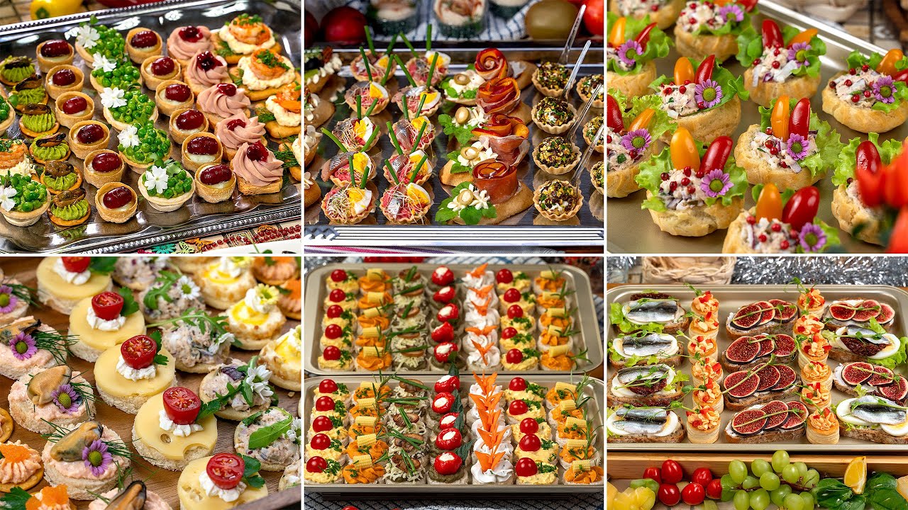 Party Menu for Holiday & New Year! Recipes for a party at home. Catering finger food ideas for you!