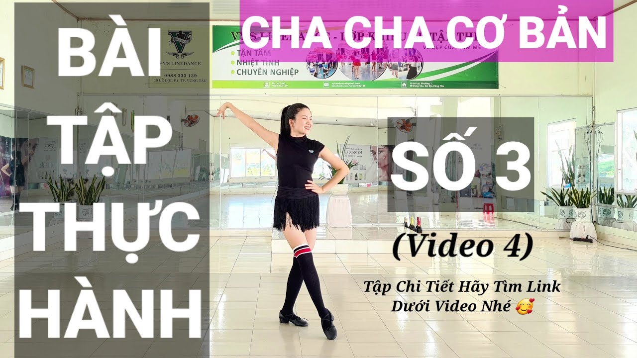 4 Bước Cha Cha Cơ Bản Cho Người Mới l Số 3 l Tự Tập Khiêu Vũ Tại Nhà/ Online