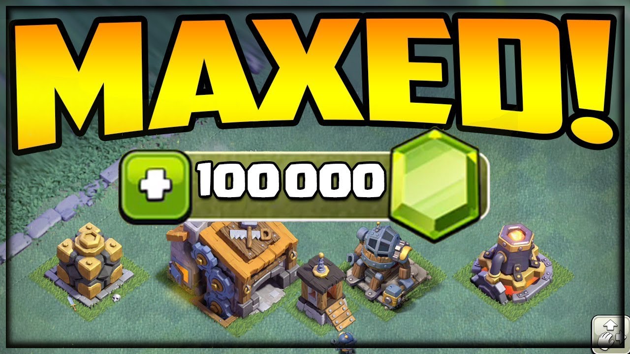 100,000 GEMS Builder Hall 9 Gem To MAX - BH9 Clash of Clans