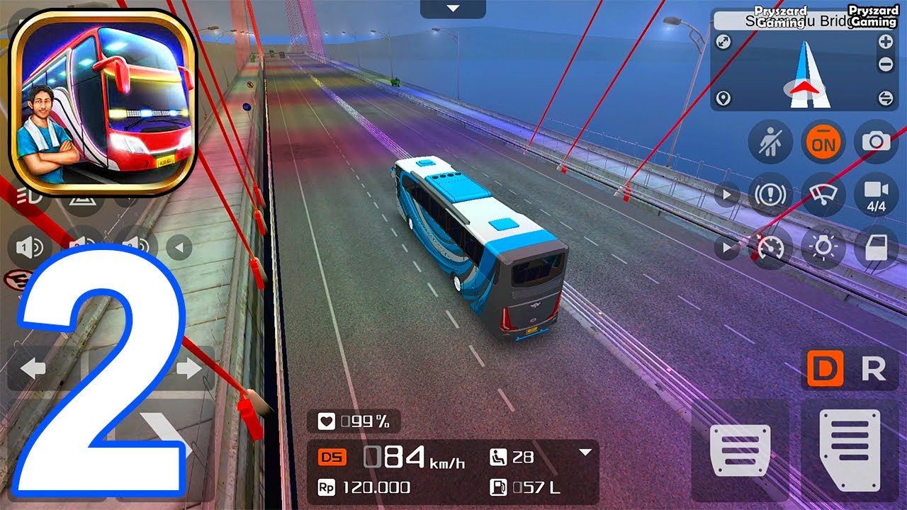 Bus Simulator Indonesia - Gameplay Part 2 BUSSID Long Suramadu Bridge Bus Drive (iOS, Android)