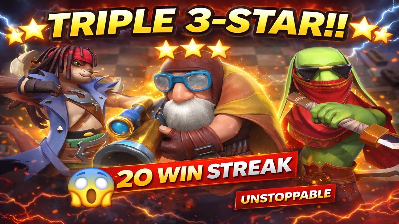 20-0 WIN STREAK With TRIPLE 3⭐ Units?! INSANE Auto Chess High Roll