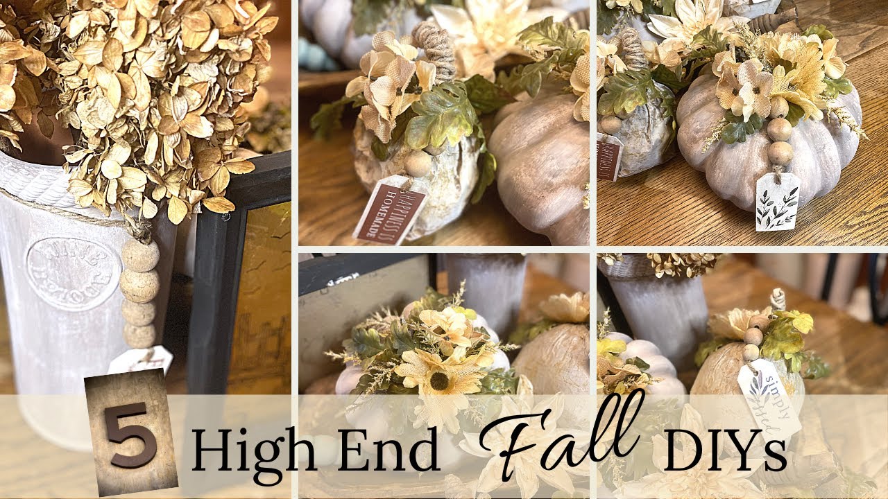 🍂 5 HIGH END FALL DIYS ~ Thrift Flips ~ Upcycled Trash to Treasure Fall & Autumn Home Décor