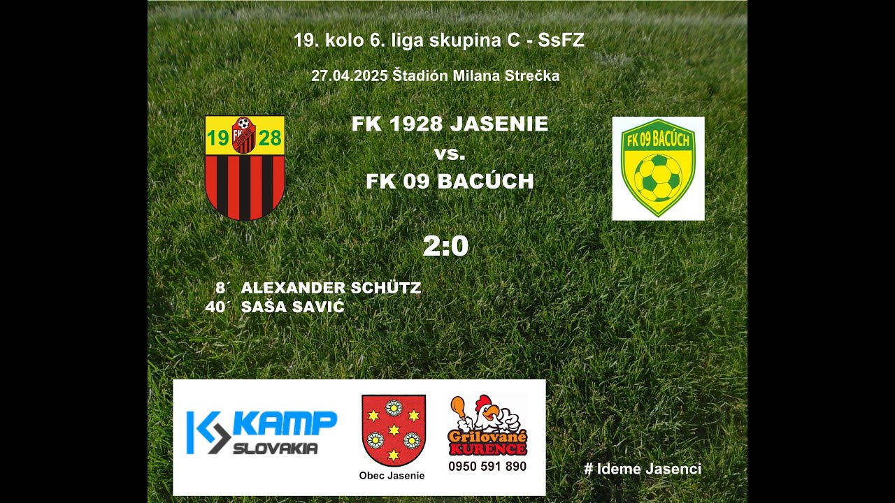 FK 1928 Jasenie - FK 09 Bacúch - 2:0 - 27/04/2025