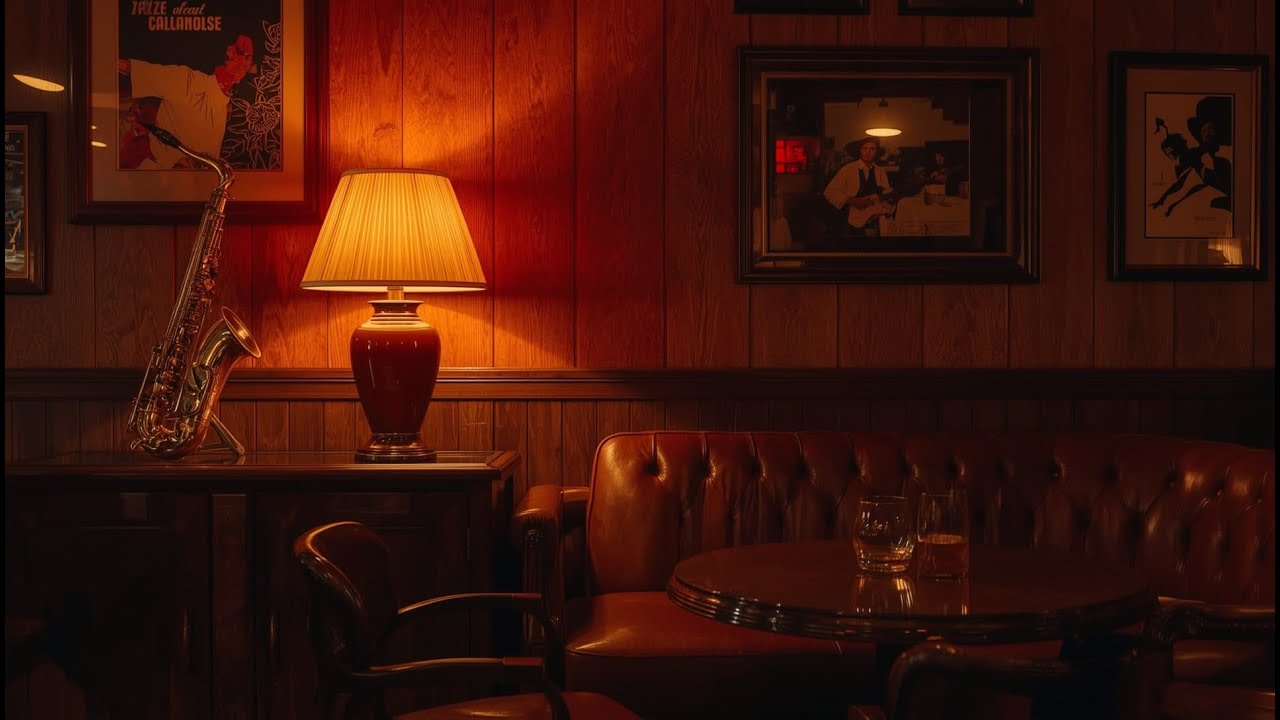 Smooth Evening Jazz Sax ☕ Cozy Café Interior with Elegant Night Mood
