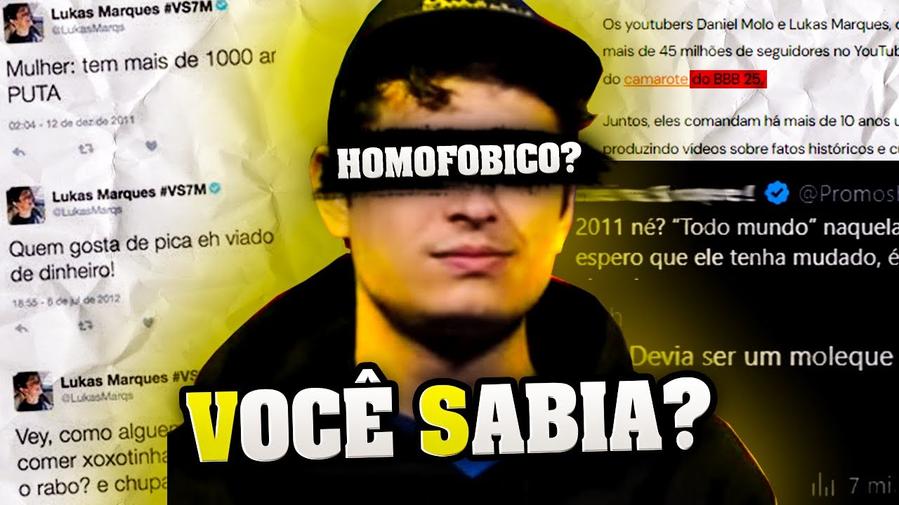 LUKAS MARQUES SENDO HOMOFOBICO, VOC&Ecirc; SABIA?