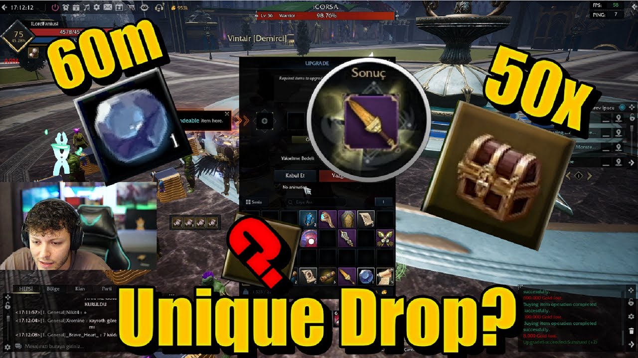 RİSE ONLİNE 50x Gold Chest ve +7 Upgrade Başarılı! | Çekiliş