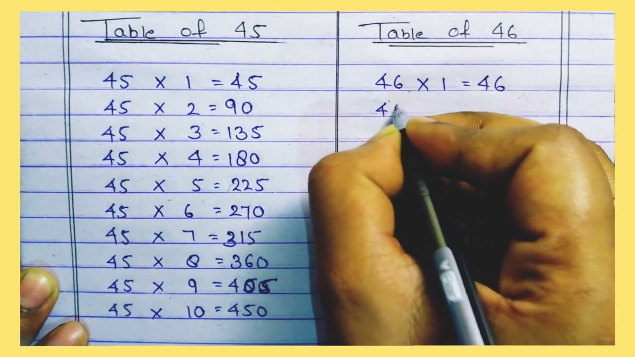 Table of 45 and 46/Educational videos/Maths