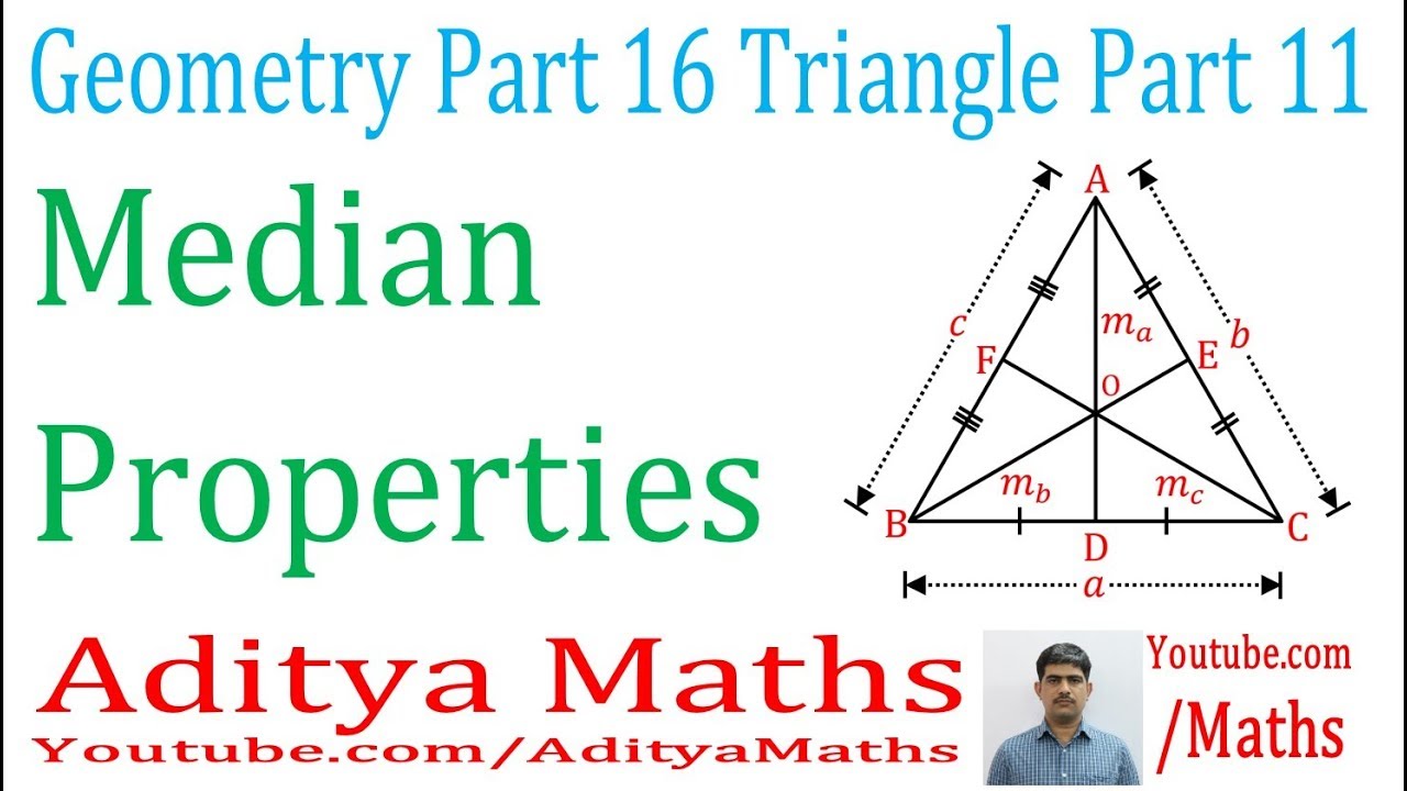 Median properties Radian to degree Geometry Triangle By Aditya Maths Krishnia for SSC etc.