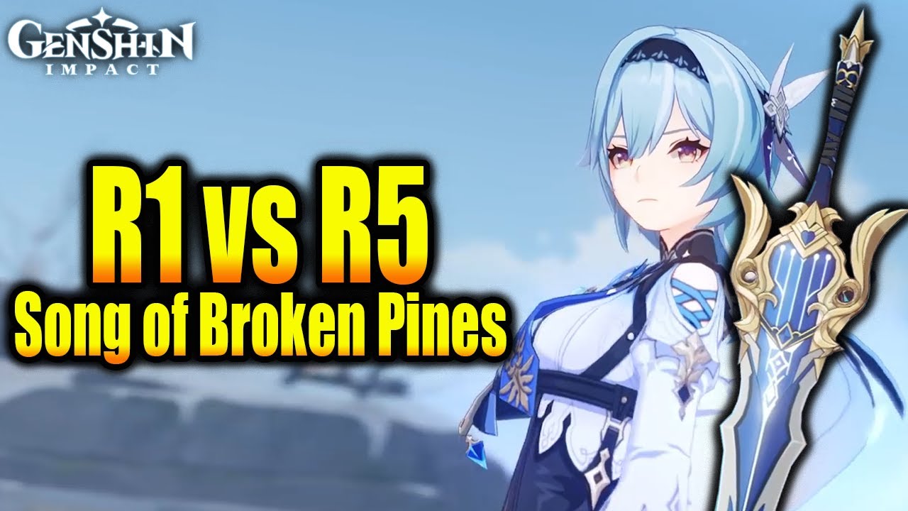 R1 to R5 Song of broken pines with Eula + Wolf's gravestone and unforged - Genshin Impact