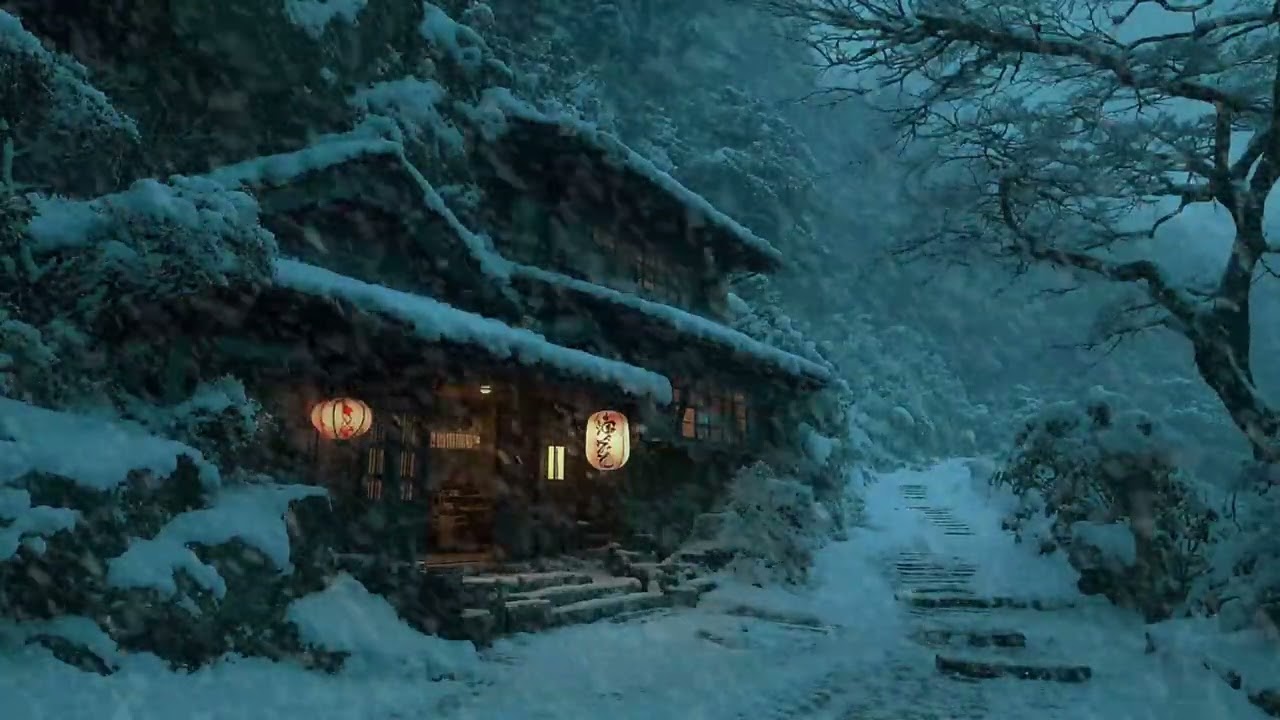 🌬️❄️Historic Cabin in Snowstorm | Blizzard Winds & Cold Night | Deep Calm Healing Focus Study Work