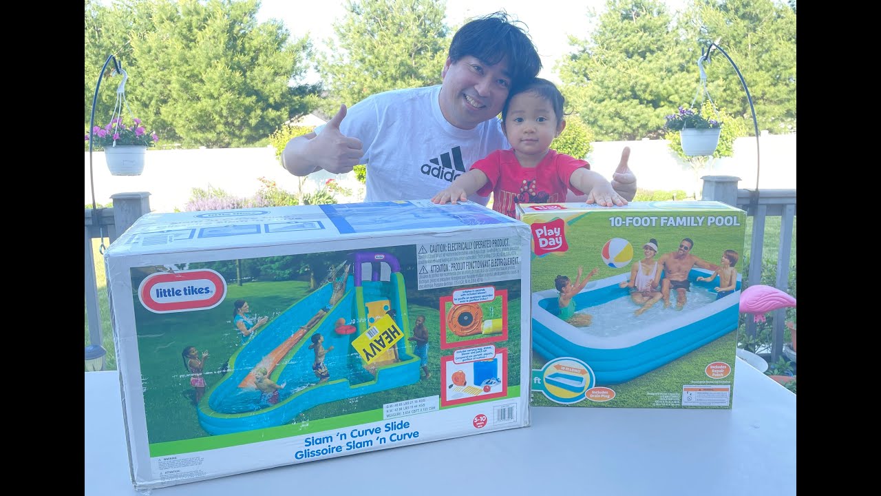 Father and Daughter Slam n Curve slide Little Tikes Review Part 1