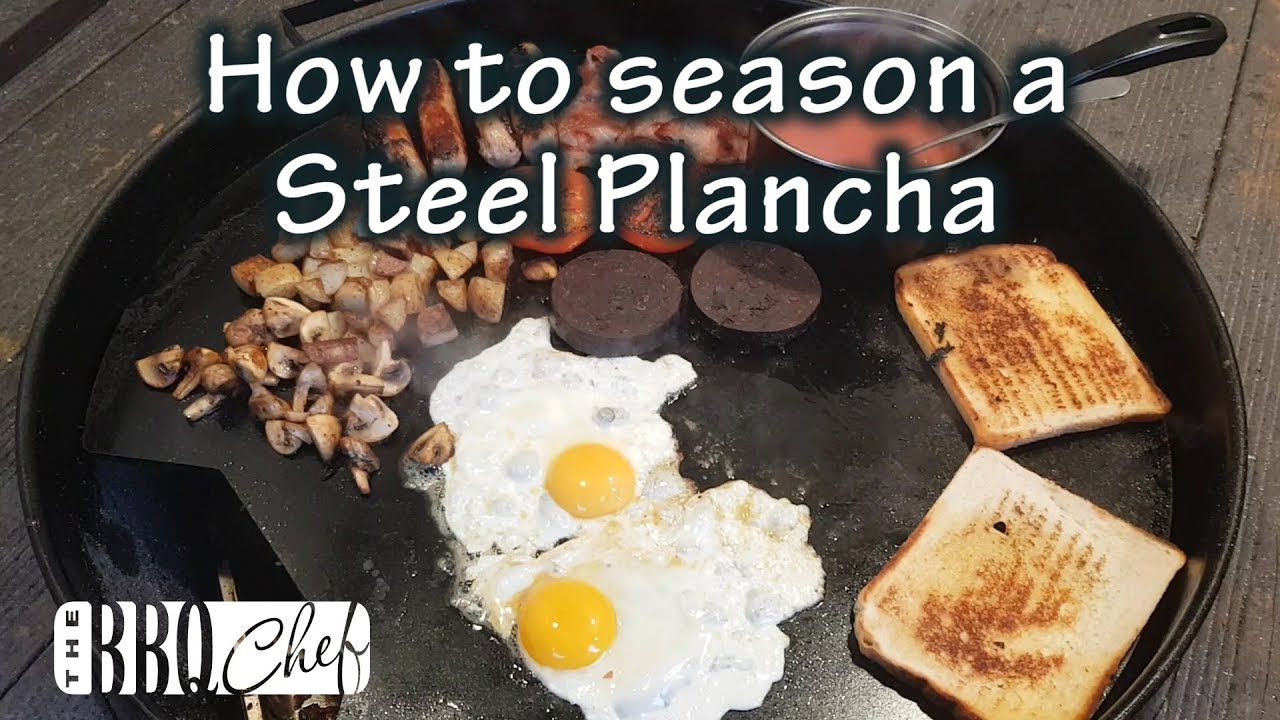 How to season a Steel Plancha on a Weber Kettle BBQ by the BBQ Chef