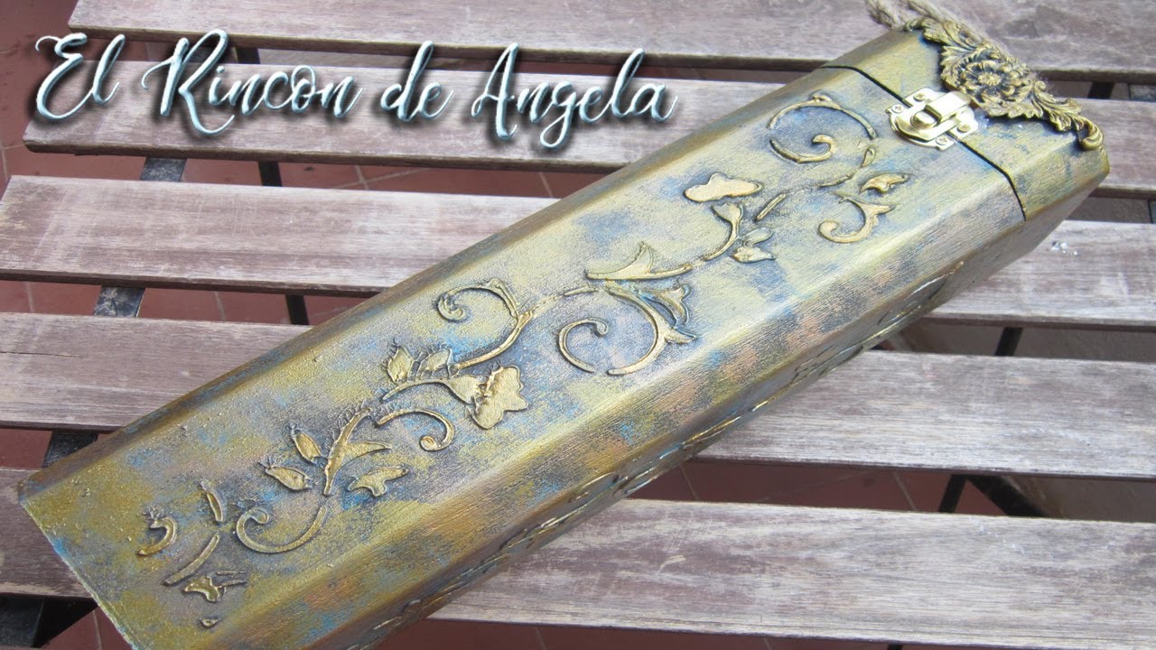 Como decorar una caja de vino con relieves y efecto metal antiguo- D-O. La mancha