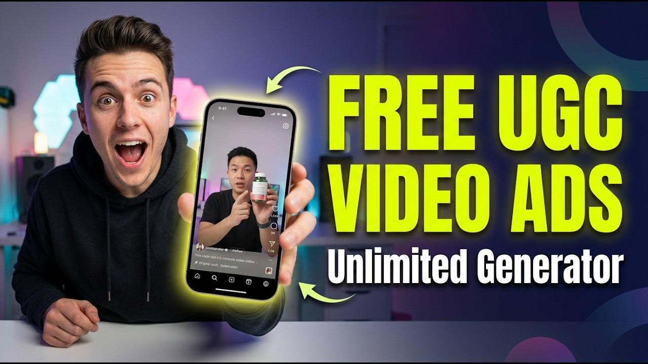 Create Unlimited UGC Video Ads For Free With This Free AI Video Generator Tool.