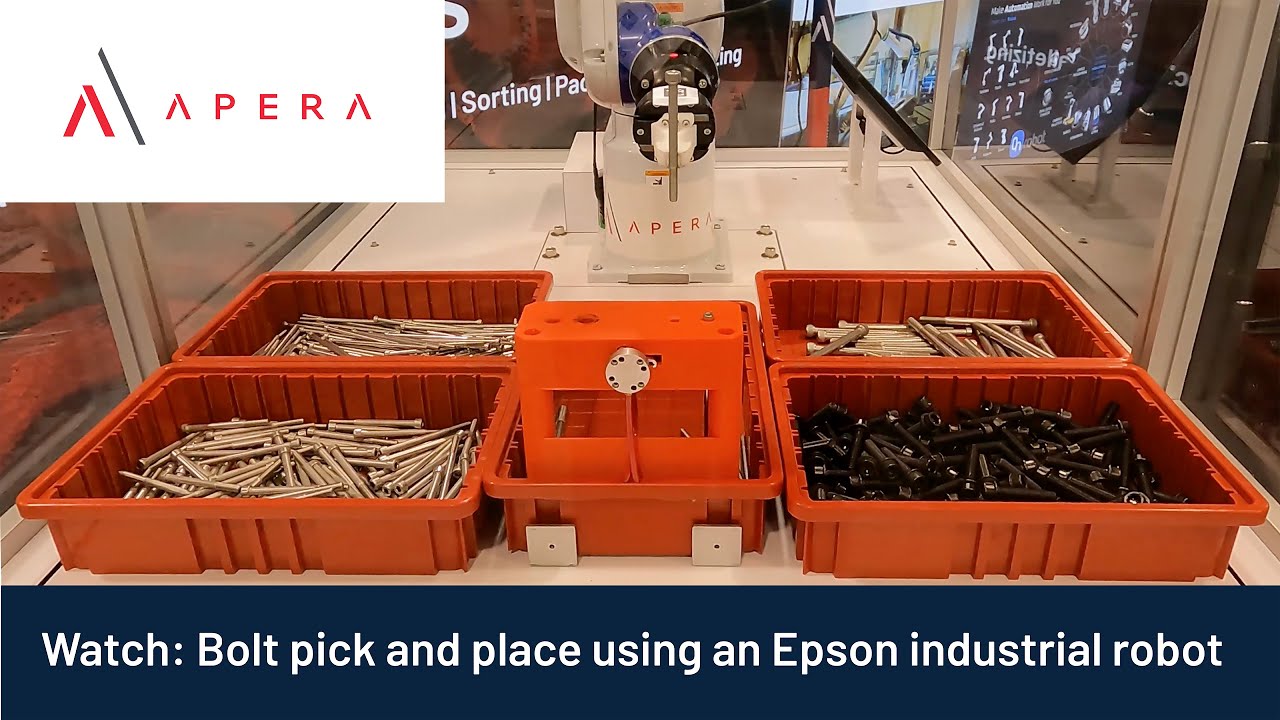 Bin picking, kitting and sorting of bolts with an Epson industrial robot&mdash;multiple object finishes