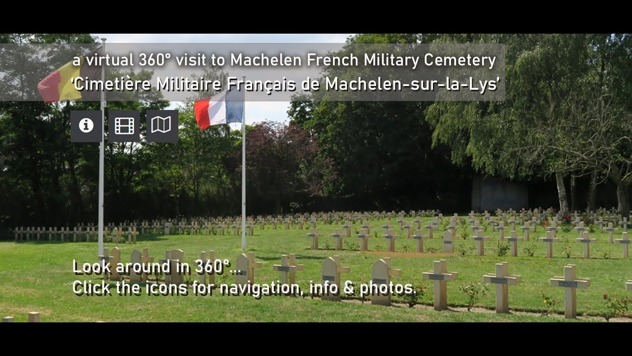 walkthrough virtual tour 'French Military Cemetery Machelen-aan-de-Leie'