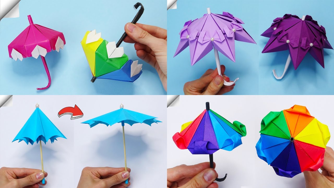 5 DIY paper Umbrella | Easy paper craft | Paper toys making