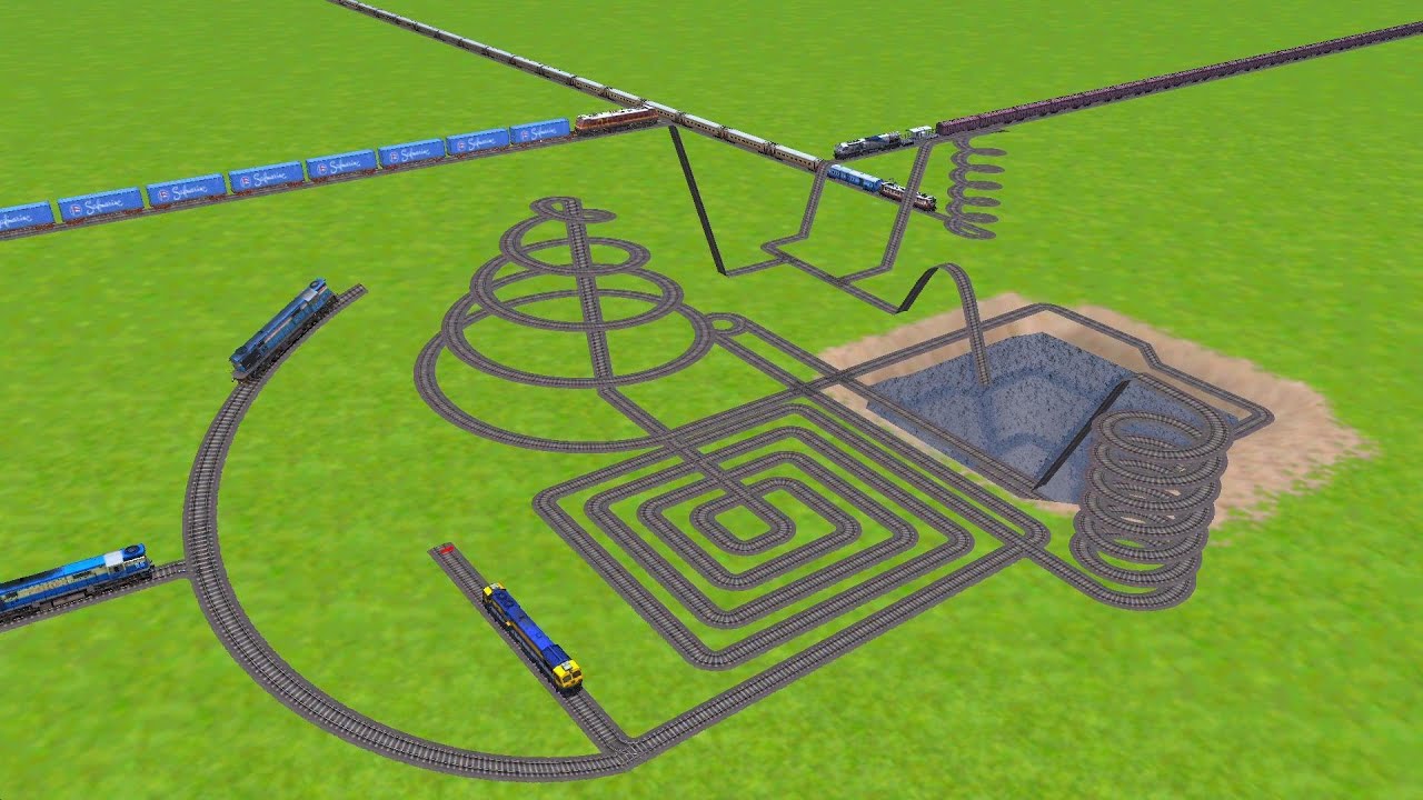 ALL REALISTIC TRAINS CROSSING FOR SPRINGS RAILROAD TRACKS ZIG ZAG TRACKS/ train wold4 