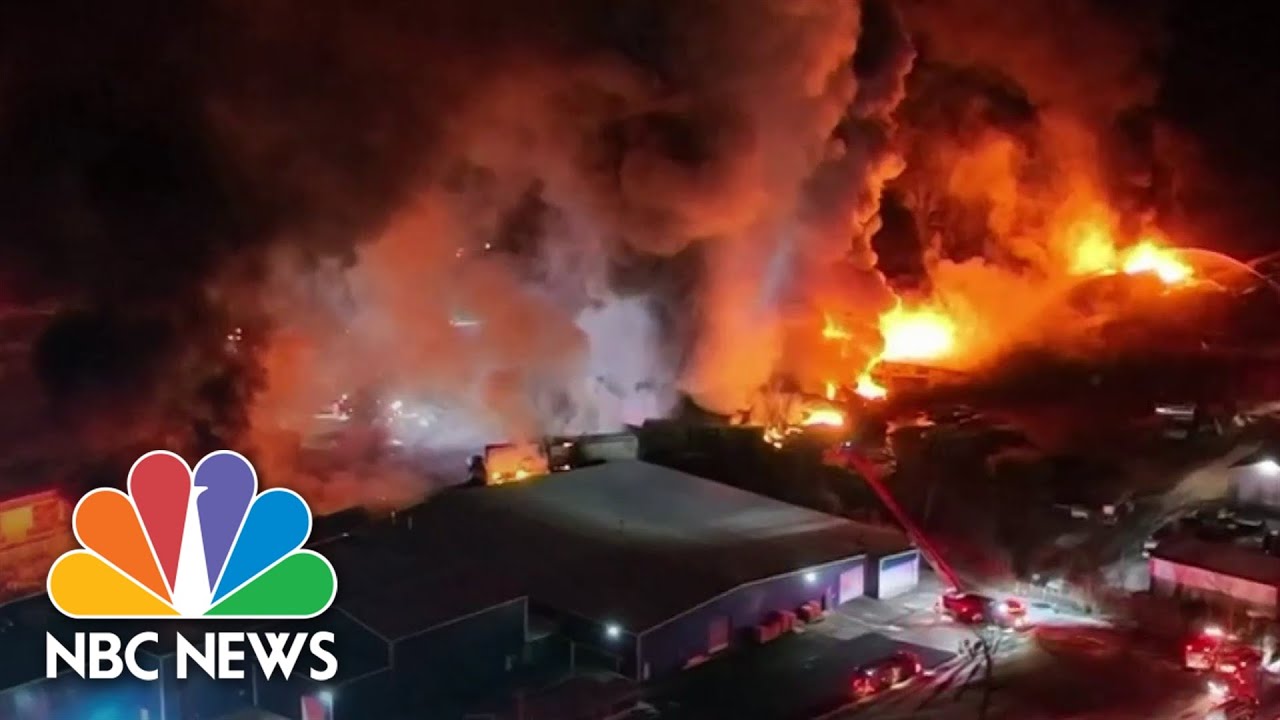 Ohio village under evacuation order after train derailment causes fire