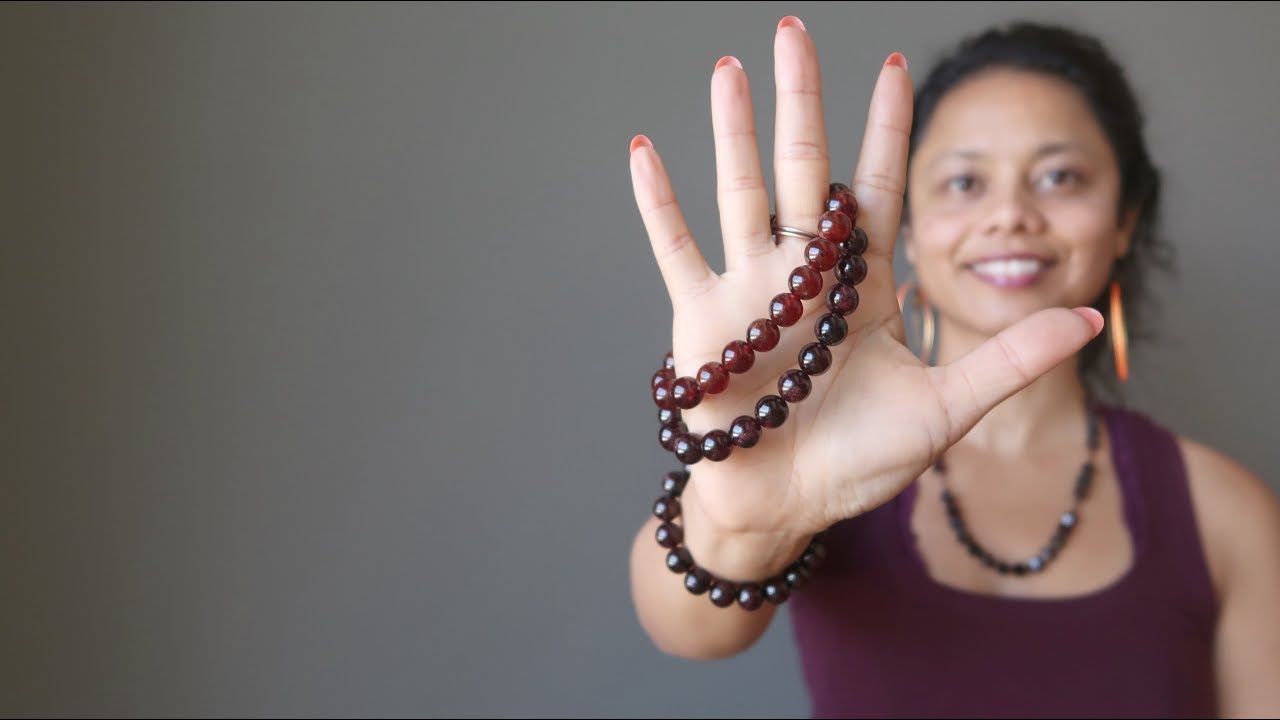 Hessonite vs Red Garnet Bracelets - Satin Crystals