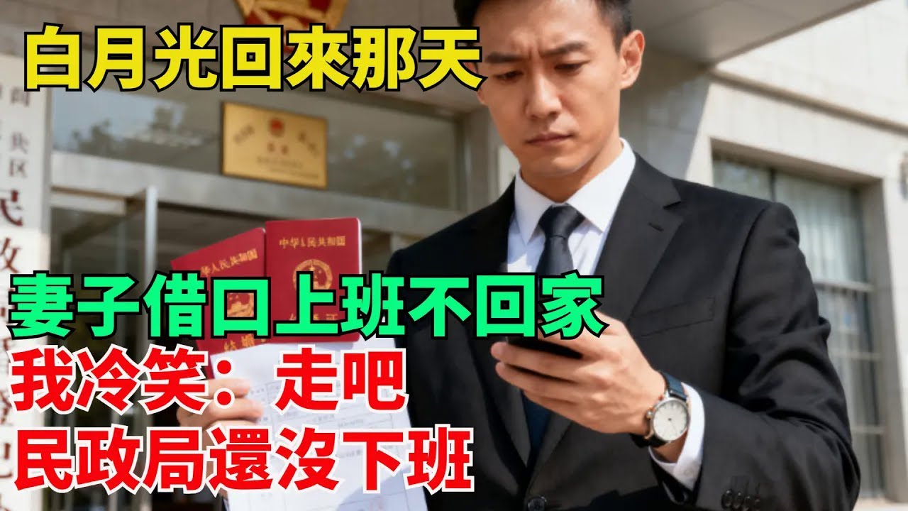 白月光回來那天，妻子借口上班不回家，我冷笑：走吧，民政局還沒下班【清風與你】#激情故事#大彬情感#夢雅故事#小說#爽文