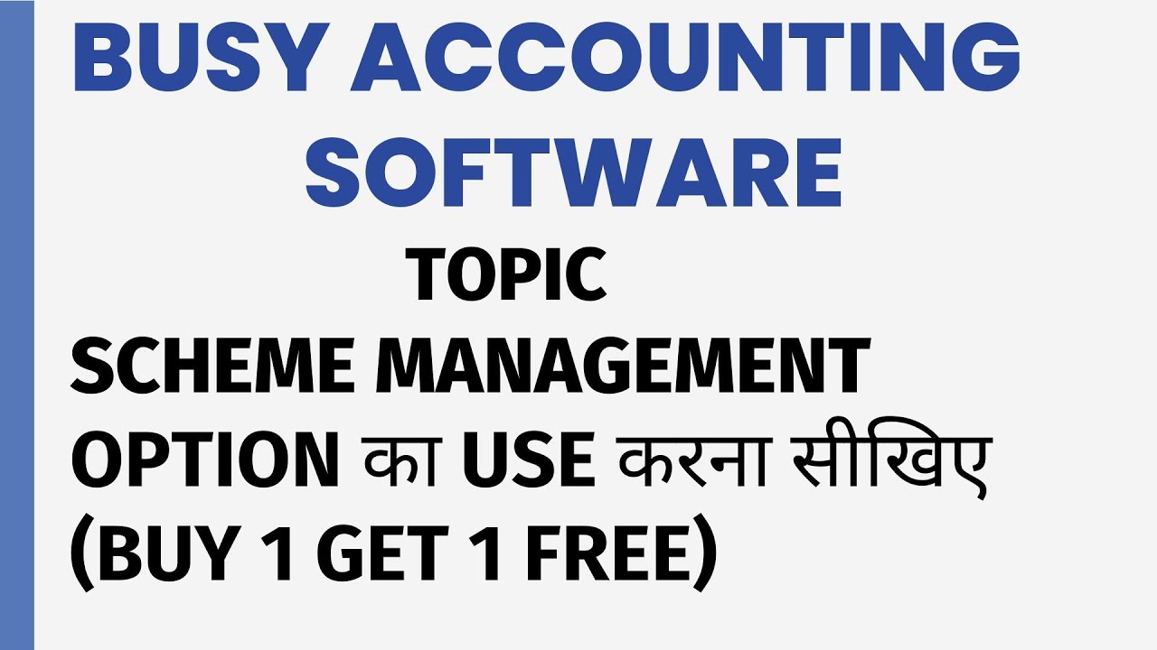 Scheme Option in BUSY Software | Hindi