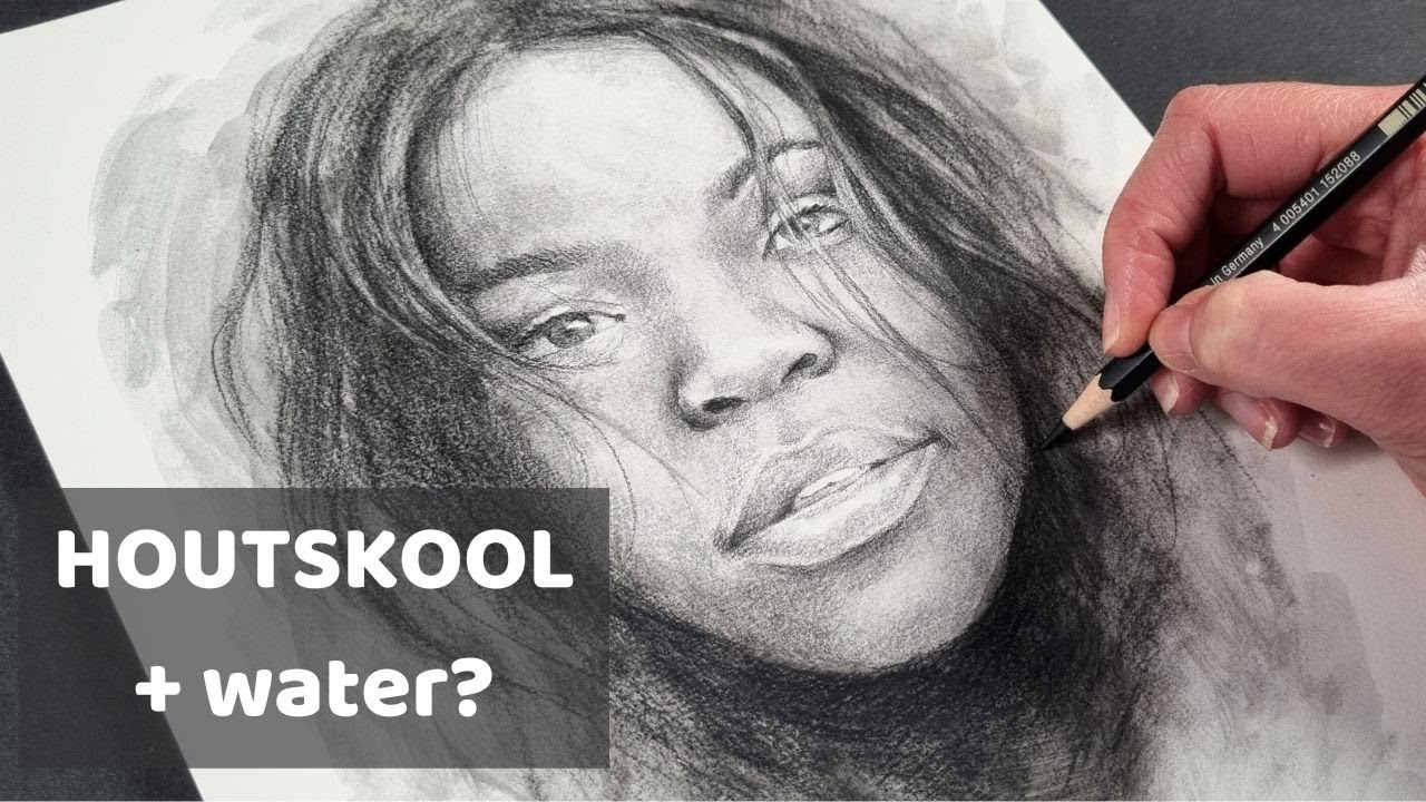 Portret tekenen met HOUTSKOOL, GRAFIET en WATER?