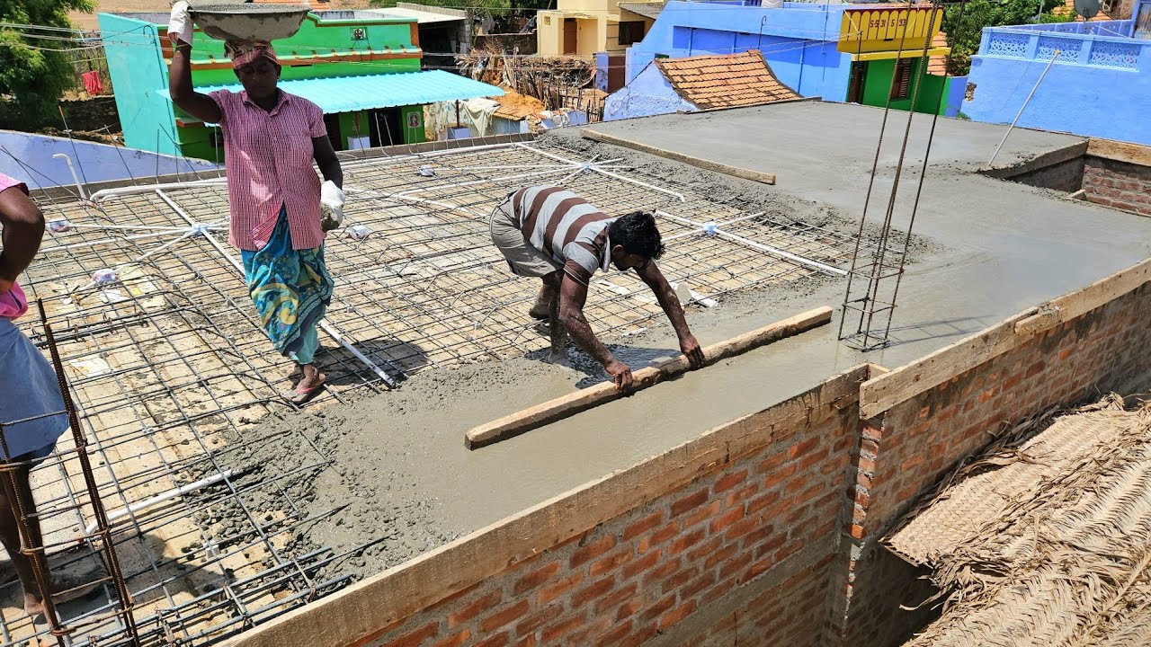 Reinforcement Roof Construction_Techniques of Roof Rcc Concrete|Roof Slab Concrete|Roof Making