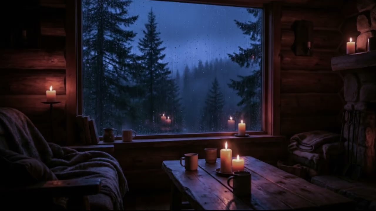 Fall Asleep Fast 🌧️ Gentle Rain in a Cozy Lake Cabin at Night