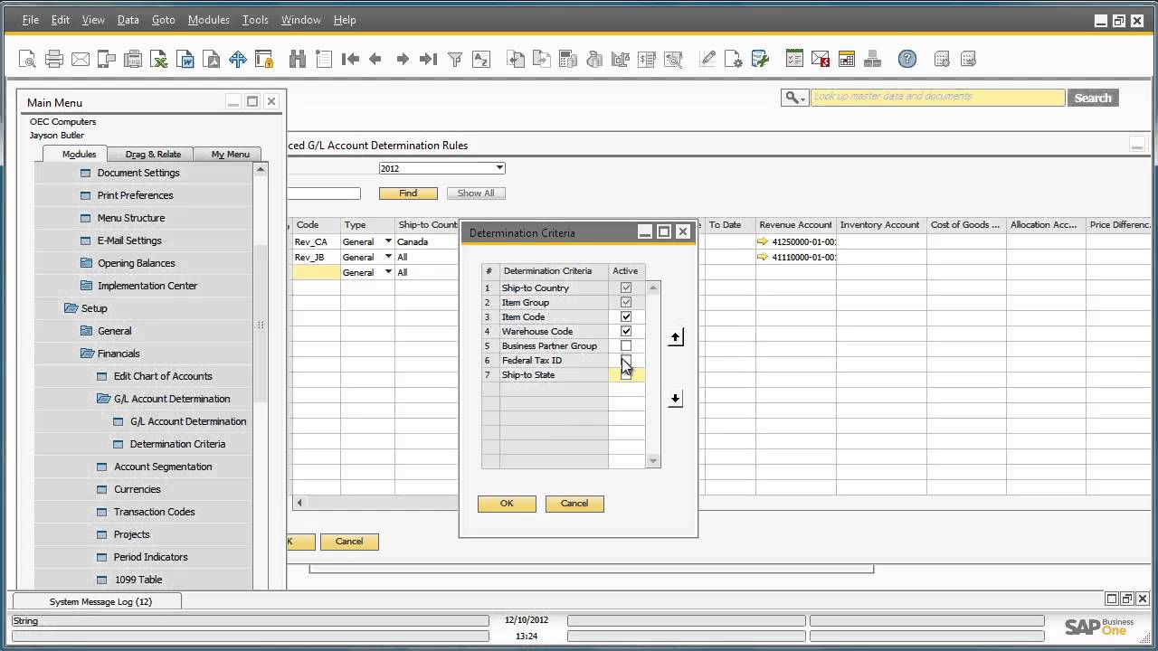 Advanced G/L Account Determination in SAP Business One 9.0 - Feature Clip