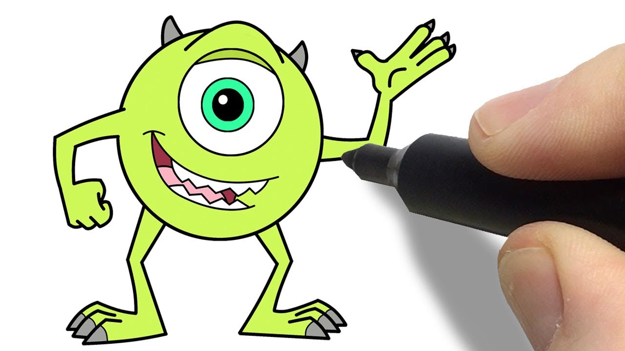 Como Desenhar o Mike Wazowski de Monstros S A  da Disney Pixar