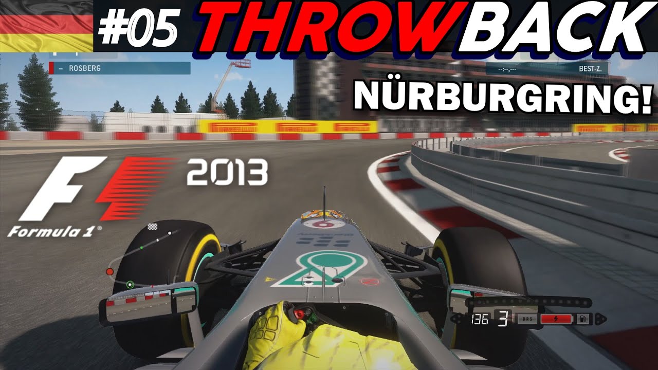 F1 2013 Gameplay Nico ROSBERG auf N&Uuml;RBURGRING - OHNE FAHRHILFEN! F1 2013 Throwback Series German