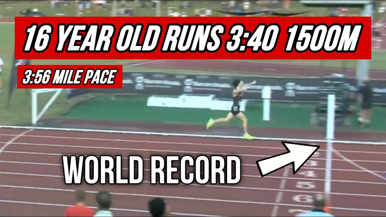 16 year old runs a 3:40 1500m and just misses the World Record
