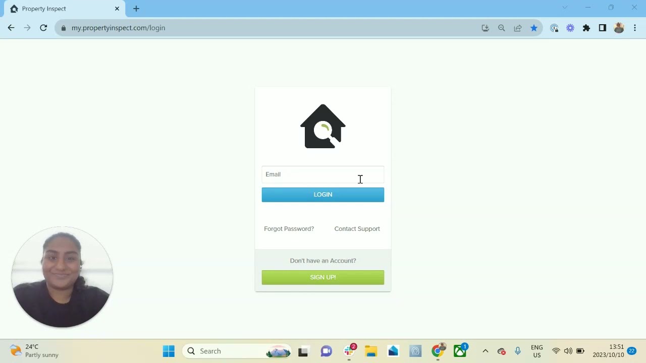 Property Inspect Online Dashboard  Logging In and Updating Profile