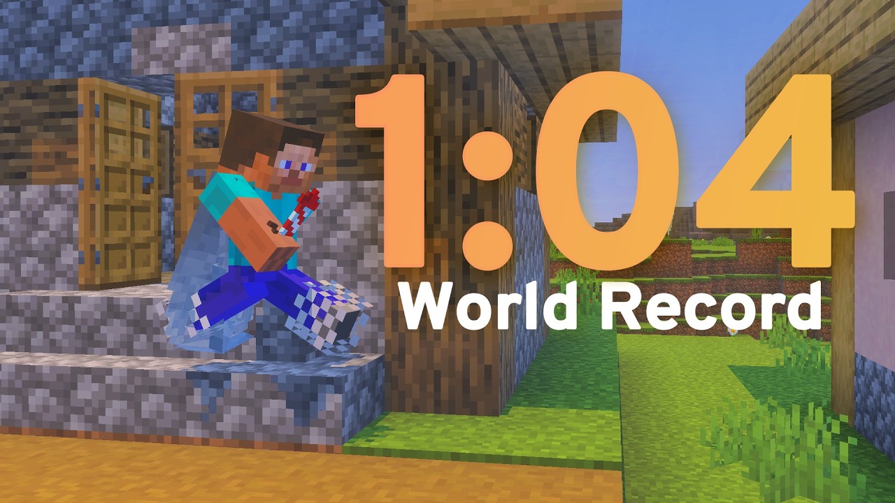 (WR) Minecraft Speedrun w/ Elytra in 64 Seconds