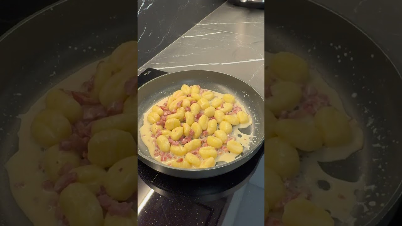 &Ntilde;oquis a la Carbonara 🍝  #comida #supermercado #receta  #mercadona