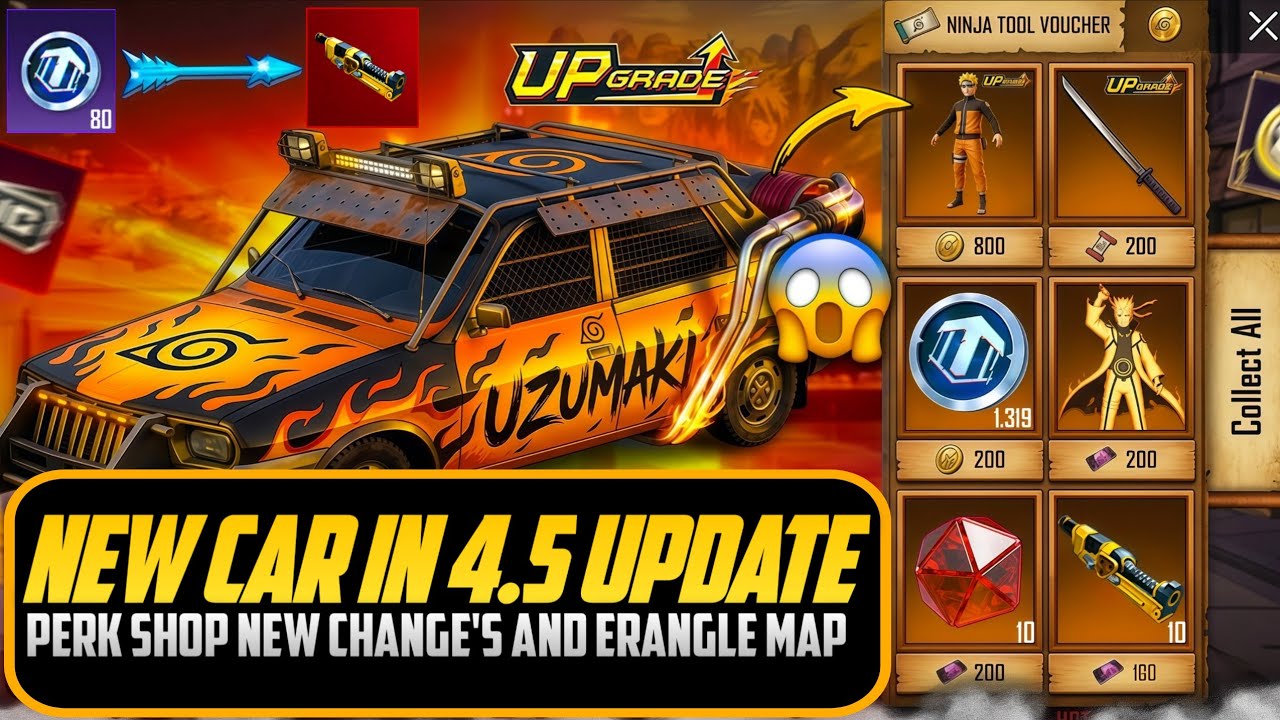 😱 Free Upgraded Dacia Skin In Perk Shop | 4.5Update New Theme And Erangel Mode New Changes | PUBGM
