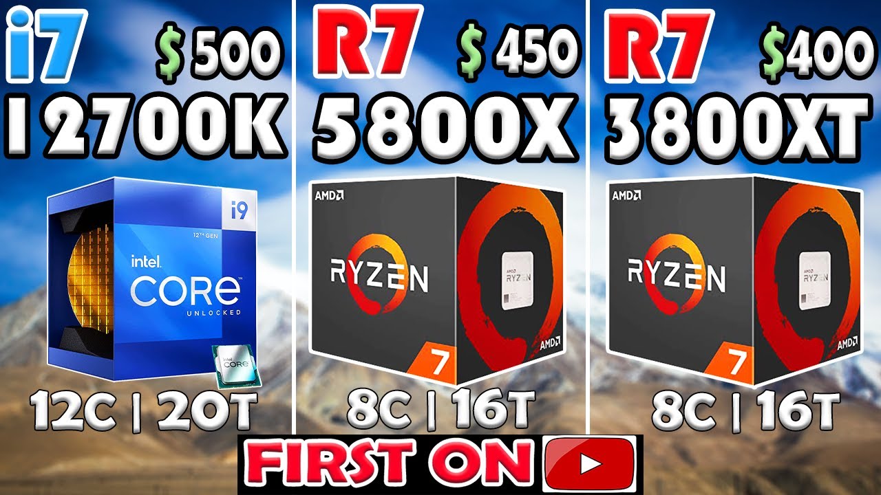Core i7 12700K vs Ryzen 7 5800X vs Ryzen 7 3800XT | RTX 3090 - TEST IN 10 GAMES