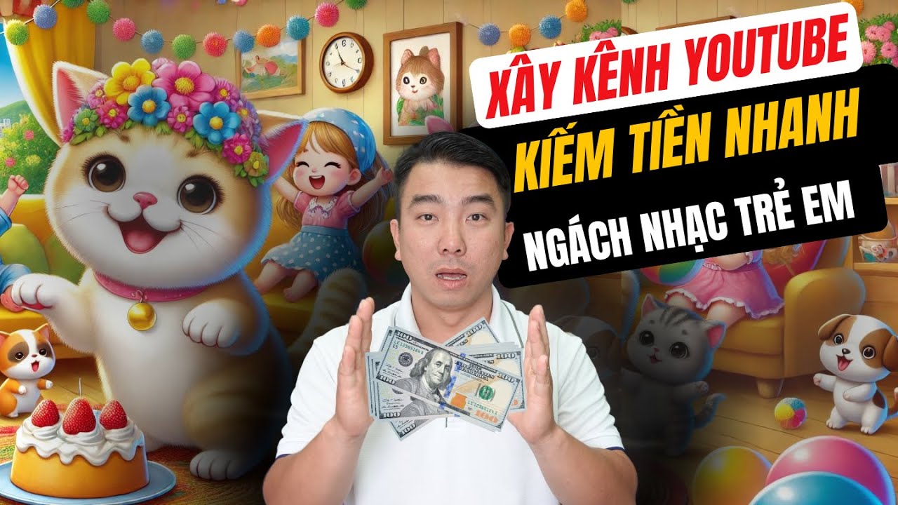 Tạo 100 Video/ Ngày Kiếm Tiền Youtube AI Ngách Video Ca Nhạc Hoạt Hình Cho Trẻ Em
