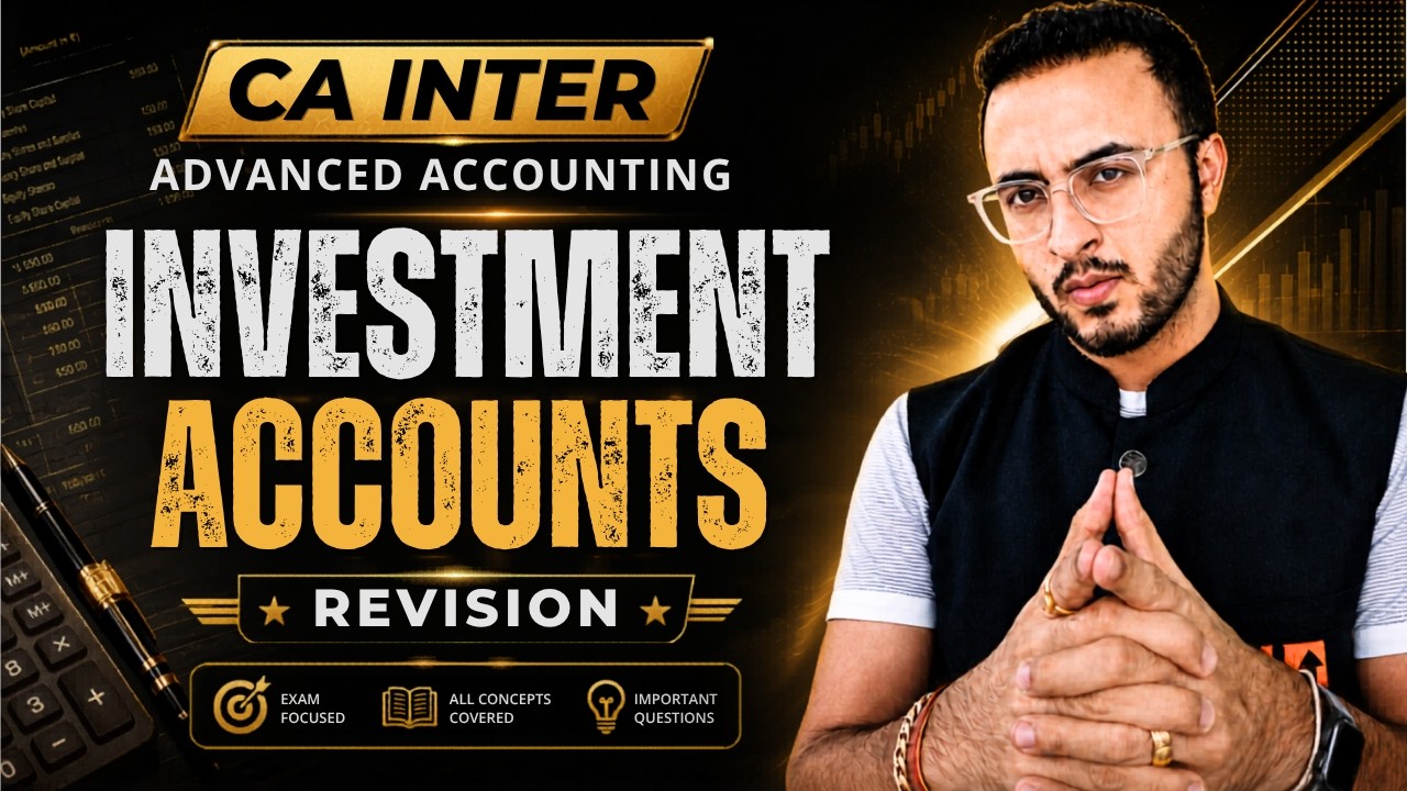 Investment Accounts | AS 13 | CA Inter Advanced Accounting | CA Inter | CA Tejas Suchak #cainter