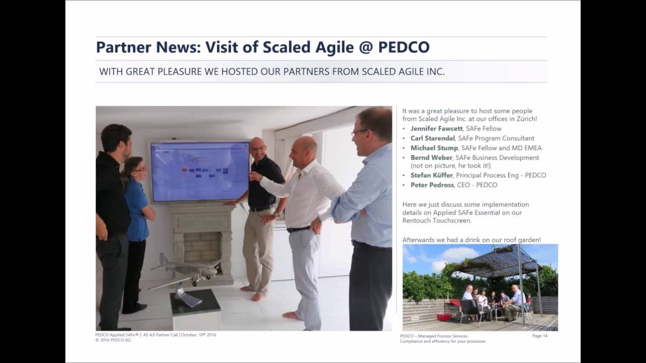 PEDCO October 2016 Partner Call on Applied SAFe