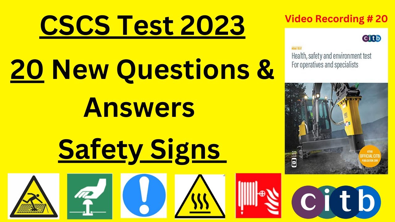 CSCS Test 2023 - 20 New Q&A on Safety Signs | CSCS Card UK 2023 | CSCS Green Card Test